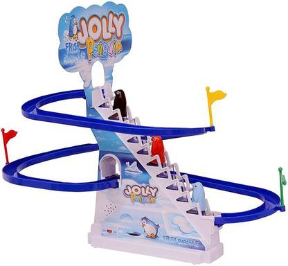 mega star Jolly Penguin Fun Playful Race Set Upgraded Version with Music On/Off Button