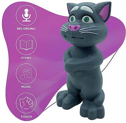 JIANA Talking Tom Cat with Recording, Music, Story and Touch Functionality