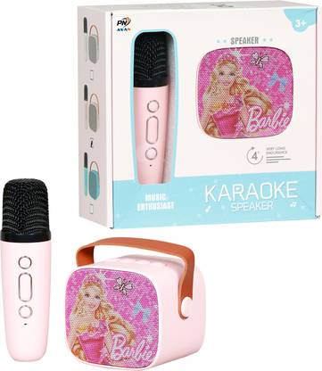 PN AVAN Bluetooth Karaoke Mic with Speaker Barbie Printed Birthday Gift for Kids