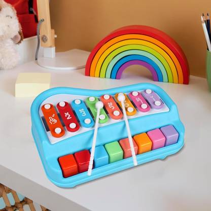 Pureey Top 2-in-1 Baby Piano and Xylophone Toy with 8 Colorful Keys Toy for kids
