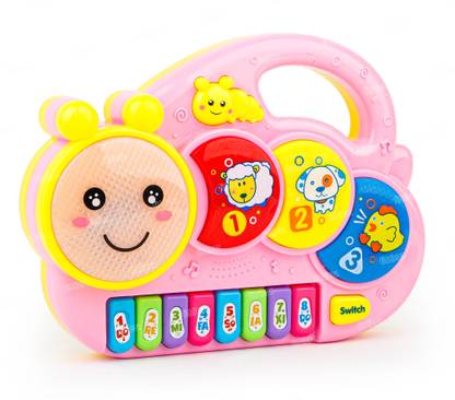 FIDDLERZ Caterpillar Piano Toy for Kids Musical Keyboard with Lights & Sounds Fun