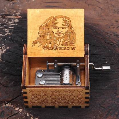 Rudrav Davy Jones Locket Music Box Hand Crank Musical Box Brown