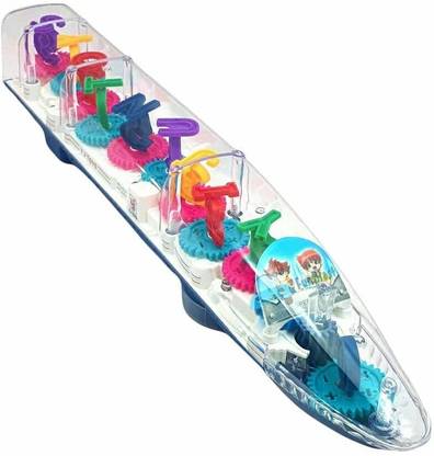 Quasar Transparent Concept Electric Gear Train Toy With Light and Music, Moving Gears