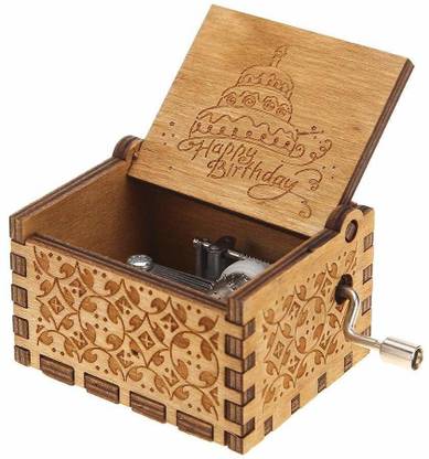 Zahuu Wooden Music Box Happy Birthday Instrument