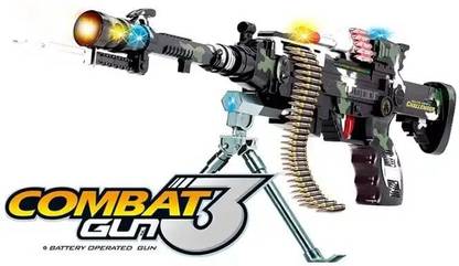 Toyporium Army Style Toy Machine Gun with Music Light Vibration & Laser Light for Kids|T40