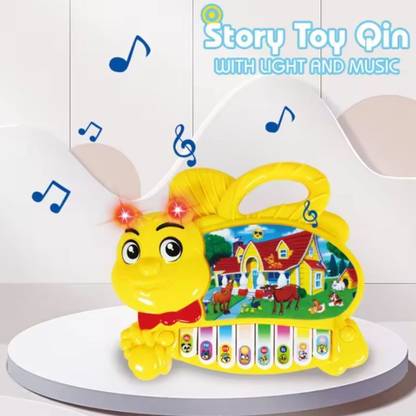Planet of Toys Cartoon Keyboard with Music & Light Piano for Toddlers, Interactive Learning Toy