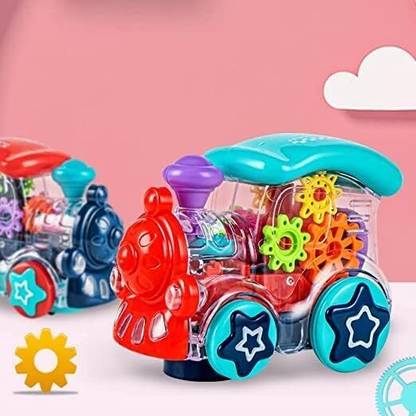 Hasper Tex Transparent Bump and Go Toys with 3D Lightning,