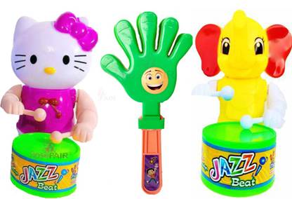 PRIMEFAIR Key Operated Cute Drummer Toy with Noisemakers Hands Clapping Toy