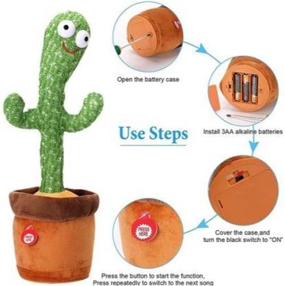 SHRIBALAJITOYS Dancing Cactus Repeat, Repeat+Recording+Dance+Sing