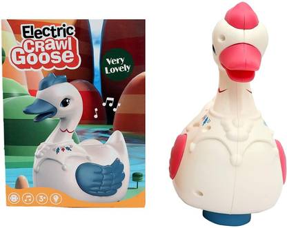 Amaflip Musical Egg Laying Crawling Goose Toy with Sound Effects for Kids