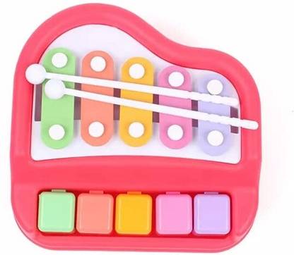 edplay 2-in-1 Xylophone piano musical instrument toy for little baby with 5 key notes