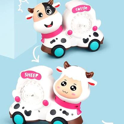ATRI Plastic Musical Double-Sided Cattle and Sheep Toddler Toy with 3D Lights & Sound