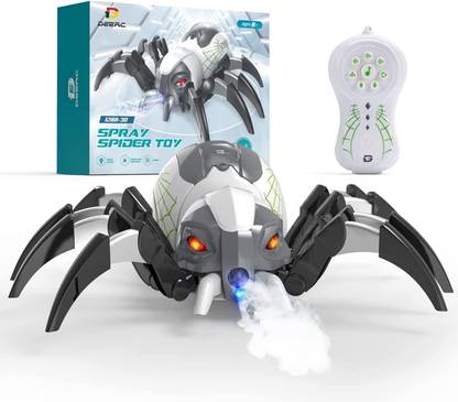 VAJJIRAM Remote Controlled Spider Pet Robot Crawling Toy Spray Function, Music