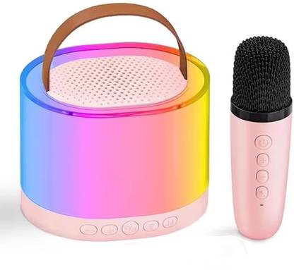 AAVIRA Portable RGB Bluetooth Karaoke Speaker with Wireless Mic & LED Lights