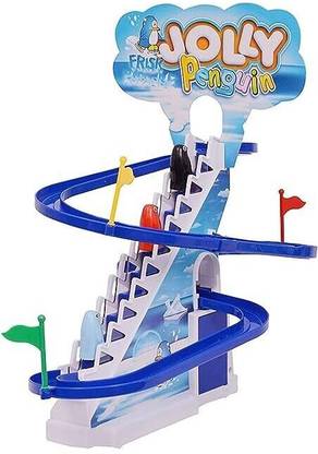 Planet of Toys Jolly Penguin Fun Playful Race Set Upgraded Version with Music On/Off Button