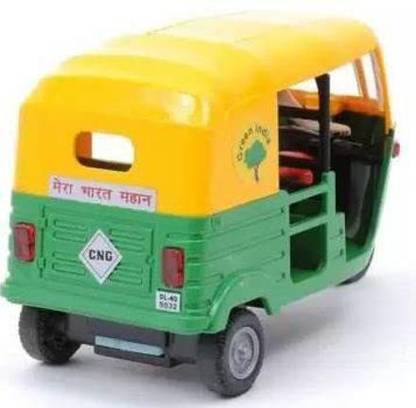 Crafts Export Pull Back Taxi Auto Rickshaw, Multicolor.