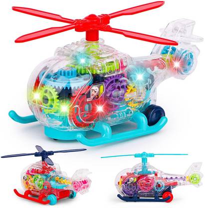 SALEOFF Transparent Helicopter Concept Toy 360° Gear Move With Sound & Lights-28