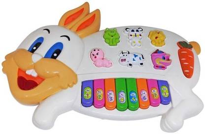 Basha mall MULTI COLOR RABBIT PIANO WITH MUSIC AND LIGHTING EFFECT