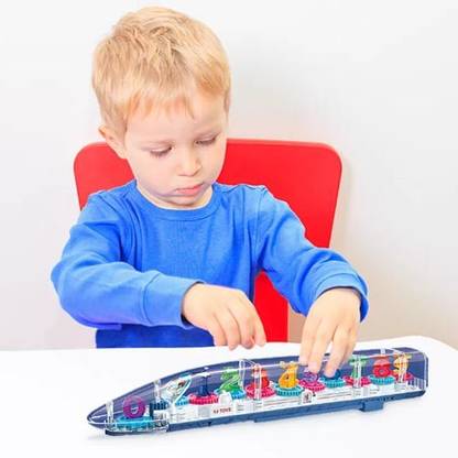 Toyvala Universal Wheel Transparent Live Rotating Mechanical Gear Concept Train-L