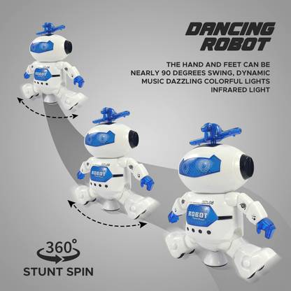 GoBaby Real Moving Action 360 Degree Rotation Toy Robot for Kids