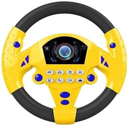LittleLovik Little Driver Steering Wheel Toy with Multiple Traffic Sounds & Suction Cup Base