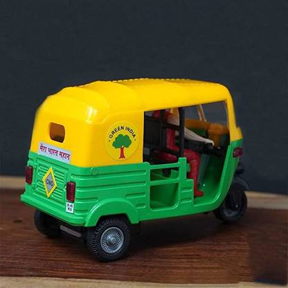 Crafts Export Plastic Pull Back Auto Rickshaw 3 Wheeler Auto Rikshaw for Kids..