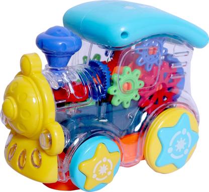 WOW toys Transparent Mechanical Train Engine with Music & 3D Lights
