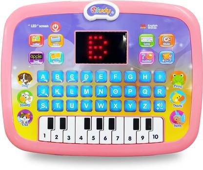 hda group Alphabetical and Numerical Learning 2 in 1 Tablet Musical Piano Toy for Kids