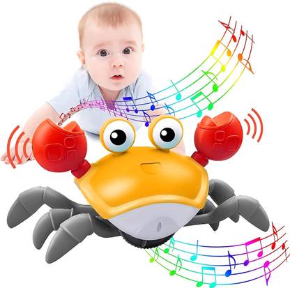 Toybot Crawling Crab Baby Musical Kids Toy with Lights & Rechargeable Obstacle Sensor