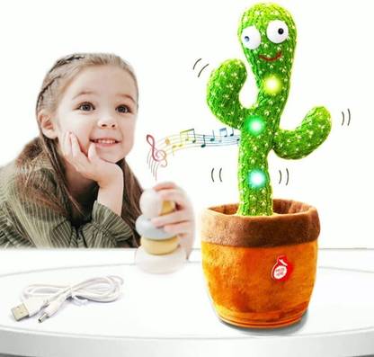 SHRIBALAJITOYS Dancing Talking Cactus Plush Toy for Baby Mimicking, Singing, Repeating