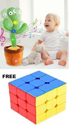 KZED dancing cactus with 3x3 rubix cube