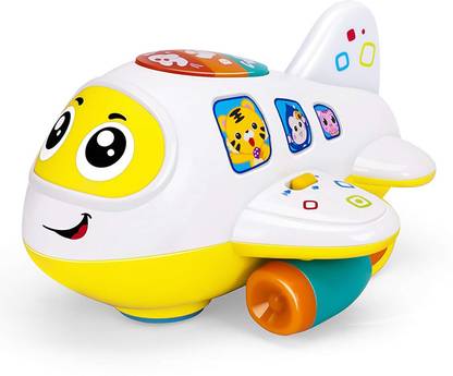 Kiditos Crawling Airplane Toy for Baby Letters Numbers Lights Up Sings for Toddlers 1 Y+