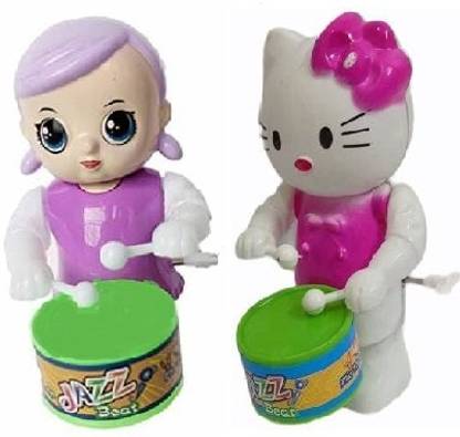 MS TOYS Dancing.Musical Drum,Toy Key.Operated - Fun Toy for Kids (Hello Kitty).Pack of 2