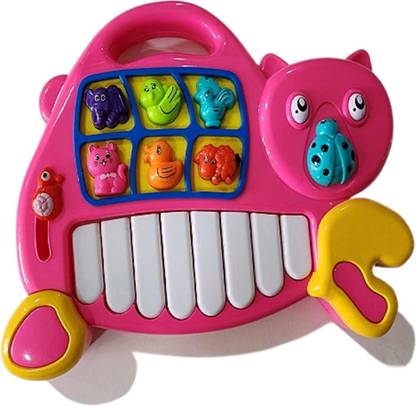 Skstore Cat Musical Piano with 3 Modes Sounds Quiz Spellings and Tunes- Pink