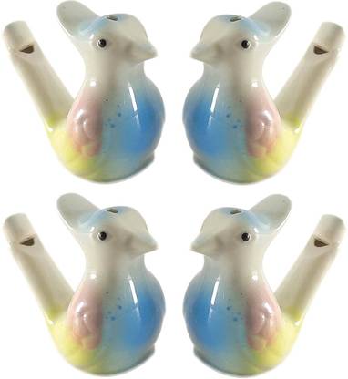 Kishore collection Animal Figure Water Whistle Musical Toy – Set of 4 Ceramic Warbler Water Whistle