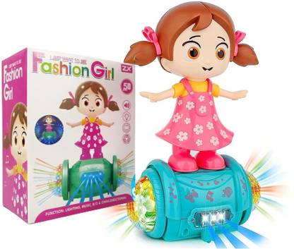 Amaflip Fashion Girl Musical Dancing Girl 360 Degree Rotating with 5D Light and Musical