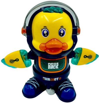 Tiny Tots Dancing Robot Duck Toy with Lights, Sounds and Space Elements for Babies nd Kids