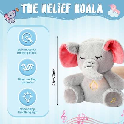 Zuuluzrs Sleep Soothing Teddy Animal Toy Elephant Breathing