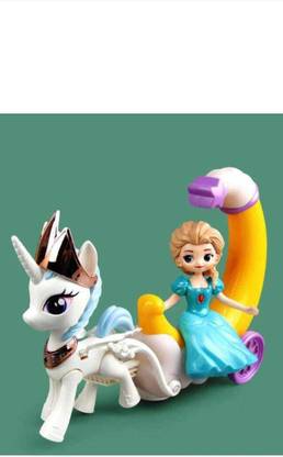 Tenmar Moon Carriage Unicorn Horse with Lights Sounds Snow White Dolls