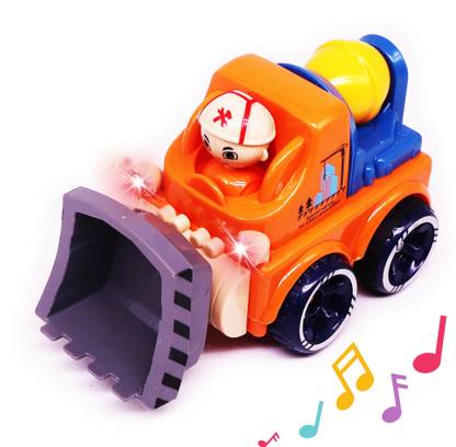 AZEENA Unbreakable Baby Cartoon Truck Toy for Kids, Bulldozer lorry Jcb Role Play Games