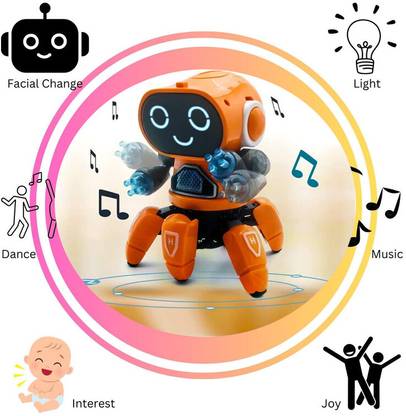 Toyvala Bot Robot Octopus Style, Colorful Lights, Music-All Direction Movement Toy-29