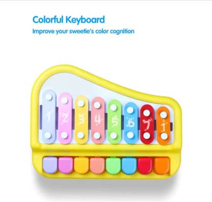 Leons 2 in 1 Piano Xylophone Musical Instrument with 8 Key Scales for Clear Tones