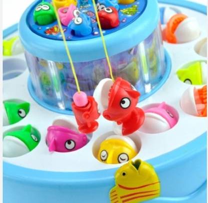 HornFlow Electric rotating magnetic gogo fishing(IND) game with 26 pieces of fish,