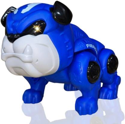 Planet of Toys Bully Pitbull Large Toy with Crawling Head-Shaking Action, Light-Up Eyes & Sound