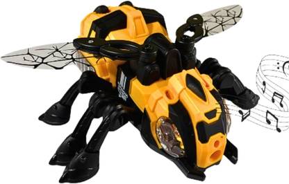 Planet of Toys Insect Bee Crawling Toy & Universal Wheels, Mechanical Appearance, Lights, Music