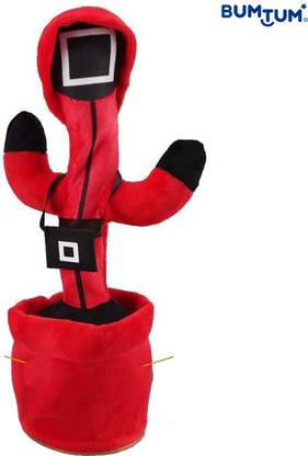 बमटम Squid Dancing Cactus Talking Plush Toy with Singing & Recording Function