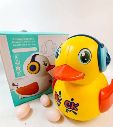 Gurtoy Duck Toy with light and music laying with Easter Eggs
