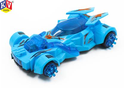 K V Toys High Speed Racing Car, with 5D Lights from All 4 Tyres, Bump and Go with Music