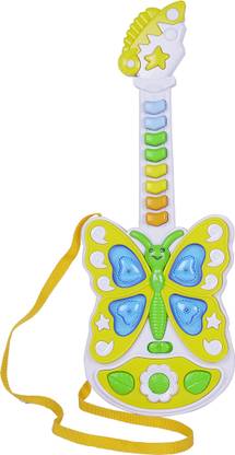 asian Kids Butterfly Guitar 11 Keys, 3 Converters, Battery Operated, Drumming, On/Off