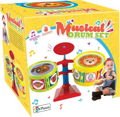 Funfantasy Fun Drum Set Toys for Kids Engaging Musical Toy with Drumsticks